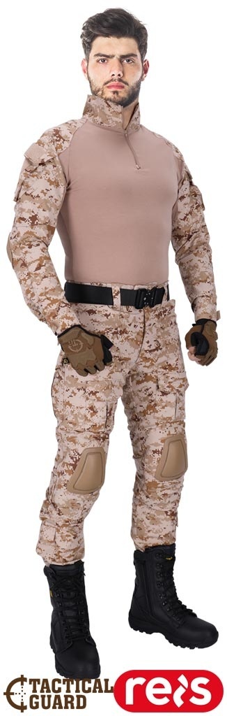 UBRANIE OCHRONNE TACTICAL GUARD PROTECT KOMPLET SPODNIE BLUZA, BEŻOWY