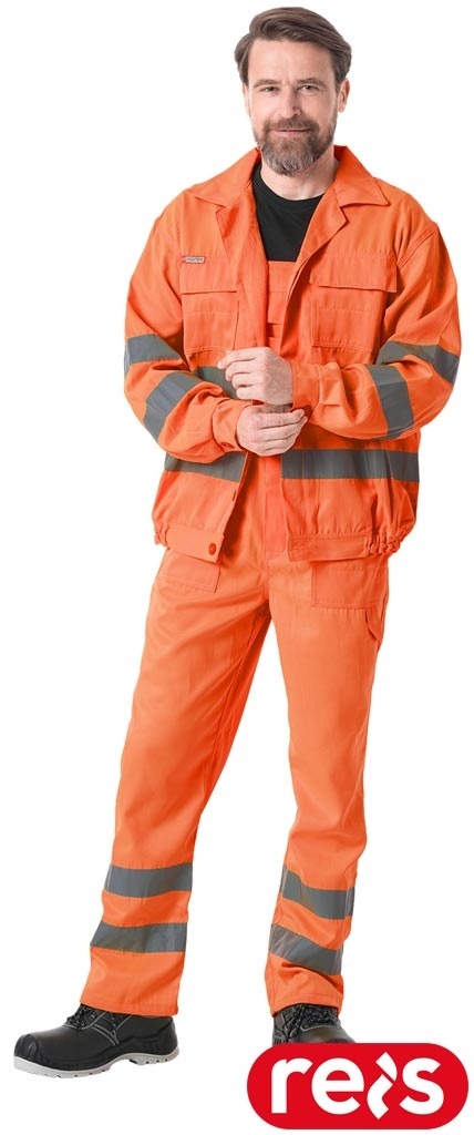 UBRANIE OCHRONNE UL OSTRZEGAWCZE KOMPLET BLUZA I OGRODNICZKI POMARAŃCZOWY