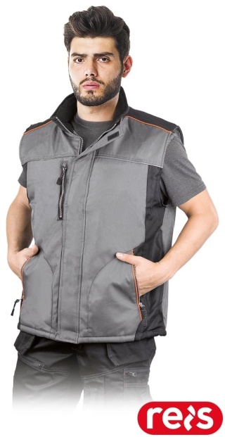 BEZRĘKAWNIK OCHRONNY OCIEPLANY SHERIFF SZARO-CZARNY