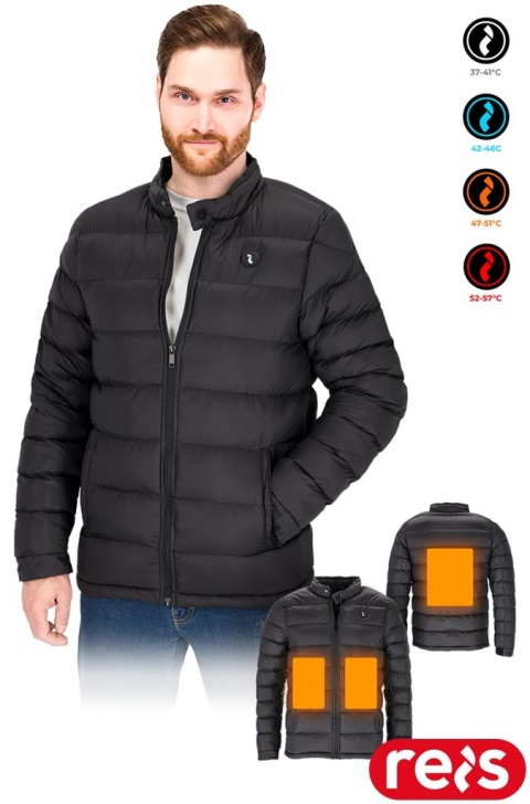 KURTKA OCHRONNA OCIEPLANA PIKOWANA SLOP PANELE GRZEWCZE NA POWERBANK USB CZARNA