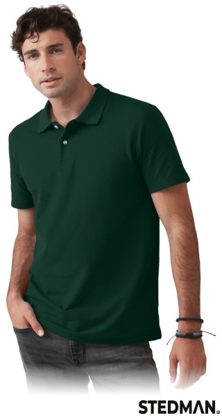 POLO MĘSKIE ST3000 BUTELKOWA ZIELEŃ
