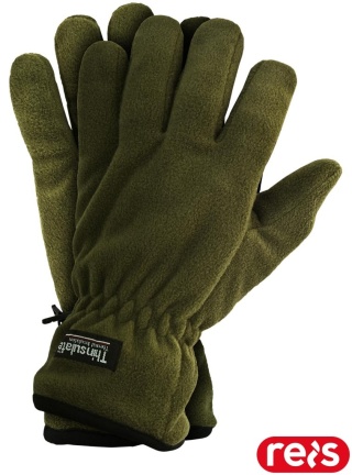 RĘKAWICE OCHRONNE OCIEPLANE RTHINSULPOL POLAR WKŁADKA THINSULATE OLIWKOWE