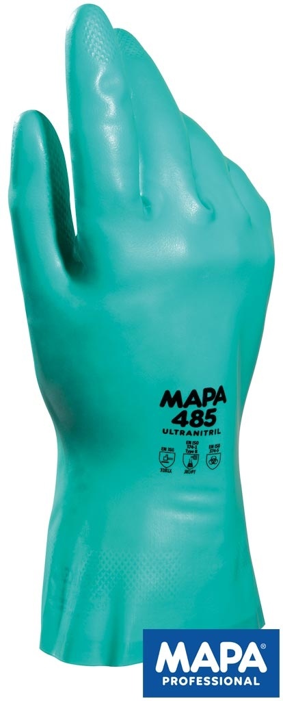 RĘKAWICE OCHRONNE ULTRANITRIL FLOKOWANE OCHRONA PRZED PESTYCYDAMI ZIELONE