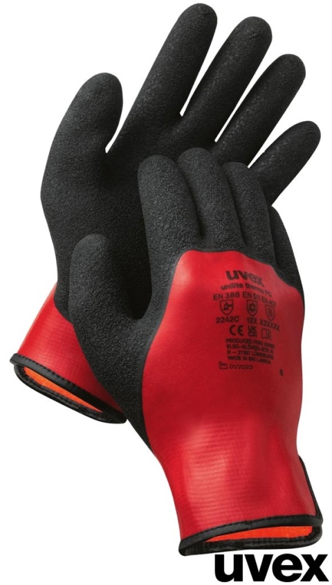RĘKAWICE OCHRONNE RUVEX-UNITHERM OCIEPLANE LATEKS, DOBRA CHWYTNOŚĆ I CZUŁOŚĆ