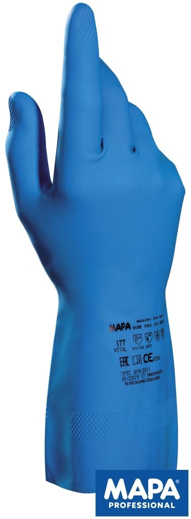 RĘKAWICE OCHRONNE RVITAL177 NATURALNY LATEKS, ELASTYCZNE DO KONTAKTU Z ŻYWNOŚCIĄ 10par