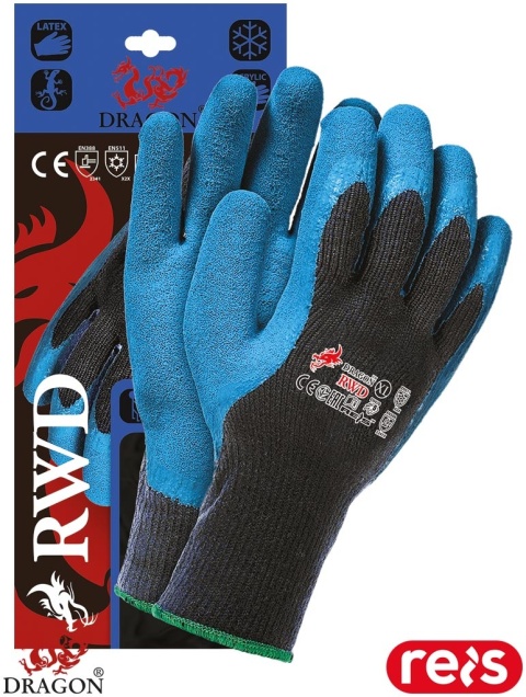 RĘKAWICE OCHRONNE RWD OCIEPLANE LATEKSOWA, PRZĘDZA AKRYLOWA 6par