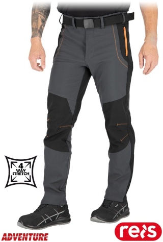 SPODNIE OCHRONNE DO PASA SLENDER MĘSKIE SOFTSHELL STRETCH SZARO-CZARNE