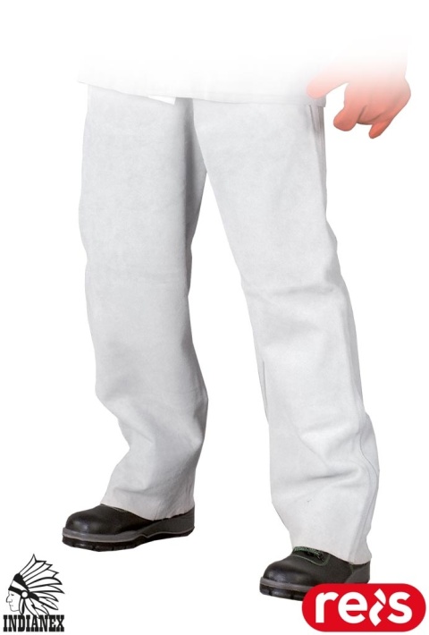 SPODNIE OCHRONNE DLA SPAWACZY SKÓRA BYDLĘCA LICOWA POWŁOKA POLIURETANOWA