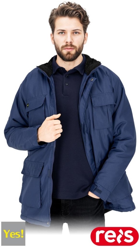 KURTKA OCHRONNA OCIEPLANA POLAR YES WINTER SYSTEM WENTYLACJI, TROCZKI GRANATOWA