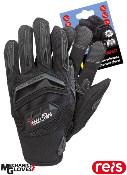RĘKAWICE OCHRONNE IMPACT DLA MECHANIKÓW CZARNE