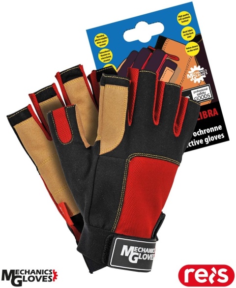 RĘKAWICE OCHRONNE LIBRA TRENING, PRACA, BEZ KOŃCÓWEK NA PALCACH, SIŁOWNIA, MOTORYZACJA