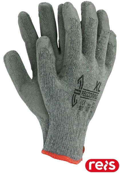 RĘKAWICE OCHRONNE RECODRAG BUDOWA, PRZEMYSŁ TRANSPORTOWY, SZARE, 12PAR