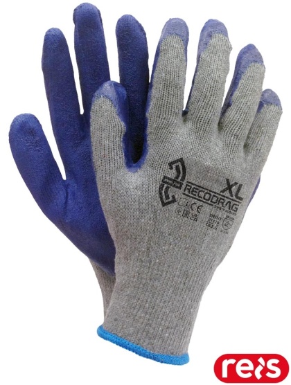 RĘKAWICE OCHRONNE RECODRAG BUDOWA, PRZEMYSŁ TRANSPORTOWY, SZARO-NIEBIESKIE 12PAR