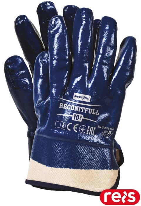 RĘKAWICE OCHRONNE RECONITFULL NITRYLOWE DLA MECHANIKÓW, ODPORNE NA SMARY I OLEJE, 12PAR