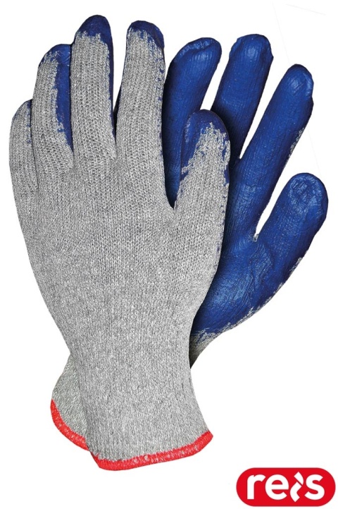 RĘKAWICE OCHRONNE RECO LATEKSOWE, BUDOWA, PRZEMYSŁ TRANSPORTOWY, SZARO-NIEBIESKIE, 12PAR