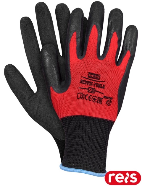 RĘKAWICE OCHRONNE REDVOX-FOMLA SPIENIONY LATEKS 12par