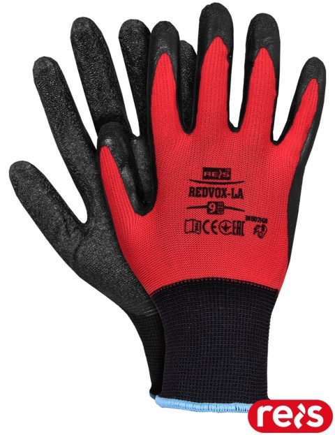 RĘKAWICE OCHRONNE REDVOX-LA LATEKS 12par