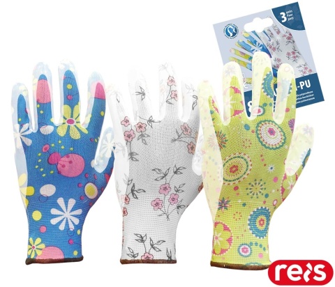 RĘKAWICE OCHRONNE RGARDEN-PU DO PRAC W OGRODZIE, DLA KOBIET, 3 pary