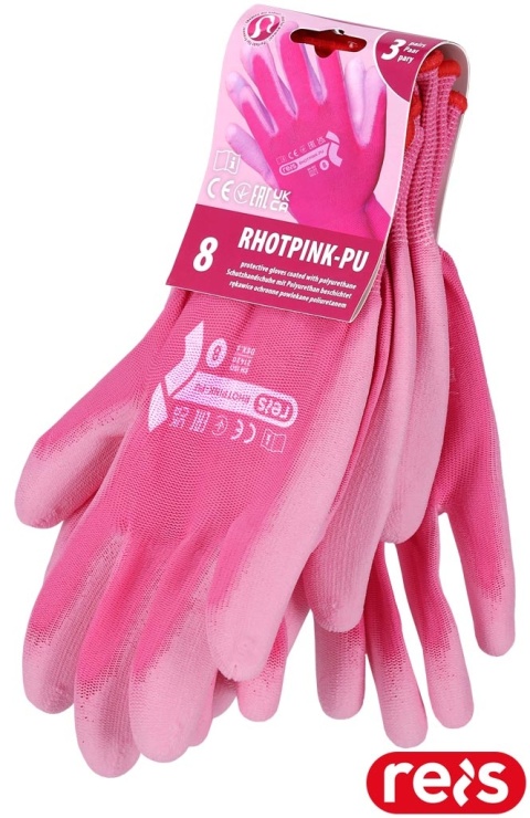 RĘKAWICE OCHRONNE RHOTPINK-PU 3PARY DLA KOBIET MANUALNE