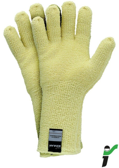 RĘKAWICE OCHRONNE RJ-KEFRO35, KEVLAR ODPORNOŚĆ NA CIEPŁO KONTAKTOWE, ROZDARCIA, PRZECIĘCIA