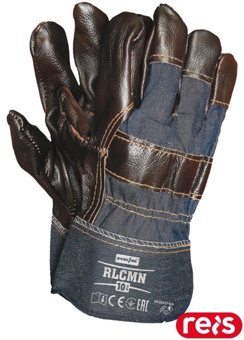 RĘKAWICE OCHRONNE RLCMN SKÓRA BYDLĘCA LICOWA BUDOWA, PRZEMYSŁ CIĘŻKI 12PAR