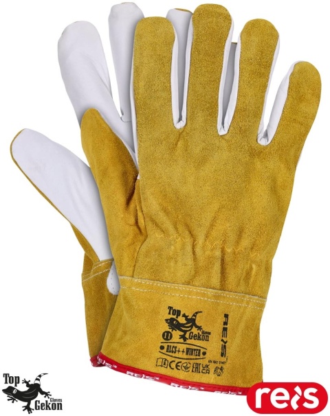 RĘKAWICE OCHRONNE RLCS++WINTER OCIEPLANE SKÓRA BYDLĘCA LICOWA, DLA KIEROWCÓW, KADRY KIEROWNICZEJ