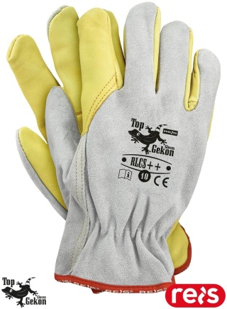 RĘKAWICE OCHRONNE RLCS++ SKÓRA BYDLĘCA LICOWA I DWOINA, BUDOWA PRZEMYSŁ CIĘŻI