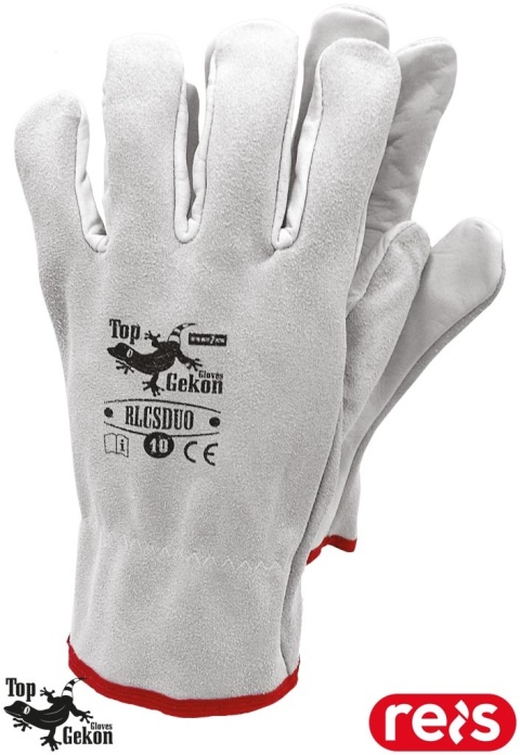 RĘKAWICE OCHRONNE RLCSDUO SKÓRA BYDLĘCA LICOWA I DWOINA BUDOWA, PRACE MECHANICZNE, PRZEMYSŁ CIĘŻKI