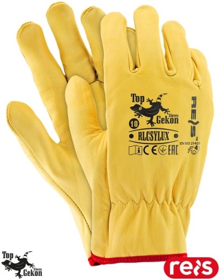 RĘKAWICE OCHRONNE RLCSYLUX SKÓRA BYDLĘCA PRCE MECHANICZNE, BUDOWA