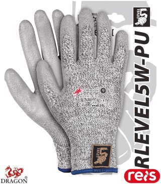 RĘKAWICE OCHRONNE RLEVEL5W-PU OCIEPLANE ODPORNE NA PRZECIĘCIA I ROZDARCIA DO PRACY ZE SZKŁEM, BLACHAMI