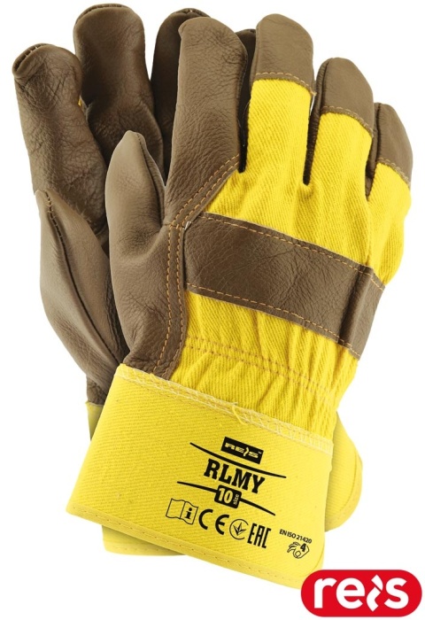 RĘKAWICE OCHRONNE RLMY SKÓRA BYDLĘCA, BUDOWA, PRZEMYSŁ CIĘŻKI 6PAR