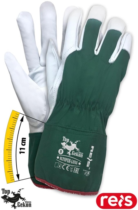 RĘKAWICE OCHRONNE RLTOPER-LONG SKÓRA KOZIA, DŁUGI MANKIET, BUDOWNICTWO, PRACE MECHANICZNE