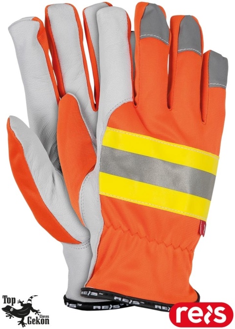 RĘKAWICE OCHRONNE RLTOPER-NEO SKÓRA KOZIA DLA DROGOWCÓW FLUO, BUDOWNICTWO, PRZEMYSŁ CIĘŻKI