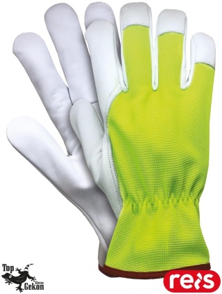 RĘKAWICE OCHRONNE RLTOPER-VIVO SKÓRA KOZIA, SPANDEX FLUO DLA KIEROWCÓW