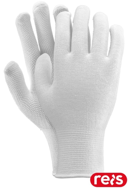 RĘKAWICE OCHRONNE RMICROLUX MIKRONAKROPIENIE PCV BIAŁE 12par