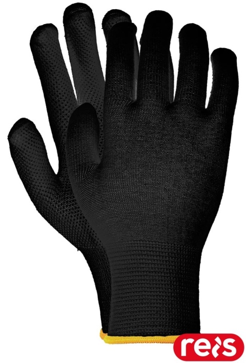 RĘKAWICE OCHRONNE RMICROLUX MIKRONAKROPIENIE PCV CZARNE 12par