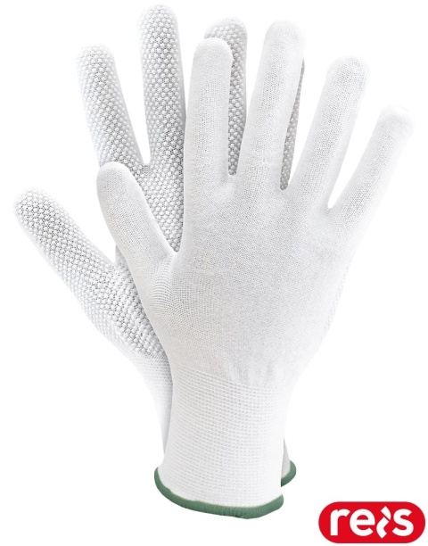 RĘKAWICE OCHRONNE RMICRONYL MIKRONAKROPIENIE PCV BIAŁE DO PRAC MECHANICZNYCH 12 PAR