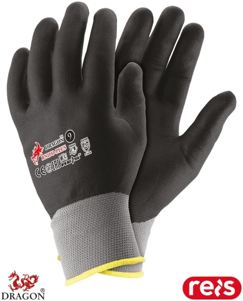 RĘKAWICE OCHRONNE RNIFO-PLUS, SPIENIONY NITRYL, ZWIĘKSZONA ODPORNOŚĆ NA SMARY I OLEJE, DLA MECHANIKÓW, 12PAR