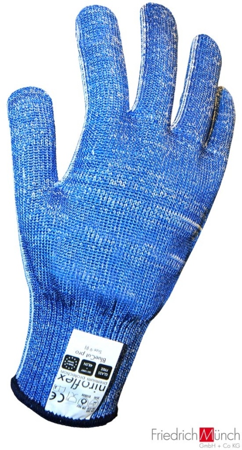 RĘKAWICE OCHRONNE NIROFLEX BLUECUT PRO STAL NIERDZEWNA, HACCP, DO KONTAKTU Z ŻYWNOŚCIĄ
