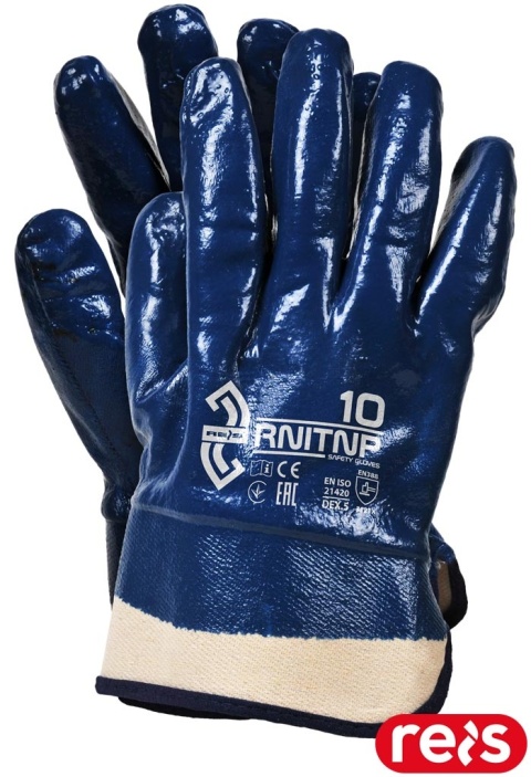 RĘKAWICE OCHRONNE RNITNP ODPORNE NA ŚCIERANIE, PRZEBICIE, SMARY I OLEJE, TŁUSZCZE, 12PAR