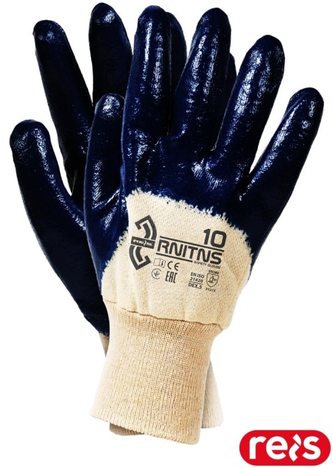RĘKAWICE OCHRONNE RNITNS, DLA MECHANIKÓW, ODPORNE NA OLEJE I SMARY, 12 PAR