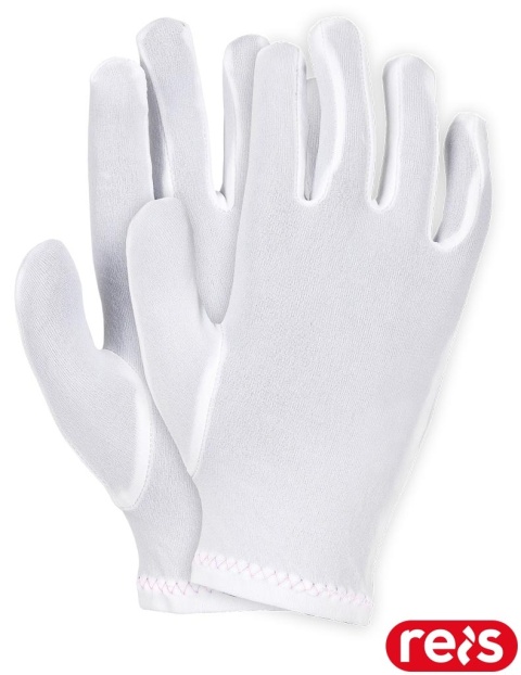 RĘKAWICE OCHRONNE RNYLON CIEŃKIE ELASTYCZNE BIAŁE 12PAR