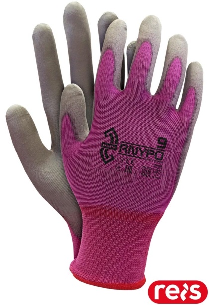 RĘKAWICE OCHRONNE RNYPO FIOLETOWO-SZARE ODPORNE NA ŚCIERANIE I ROZDARCIA, CIENKIE, DO PRAC MECHANICZNYCH FIOLETOWO-SZARE 12par