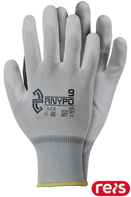 RĘKAWICE OCHRONNE RNYPO FIOLETOWO-SZARE ODPORNE NA ŚCIERANIE I ROZDARCIA, CIENKIE, DO PRAC MECHANICZNYCH SZARE 12par