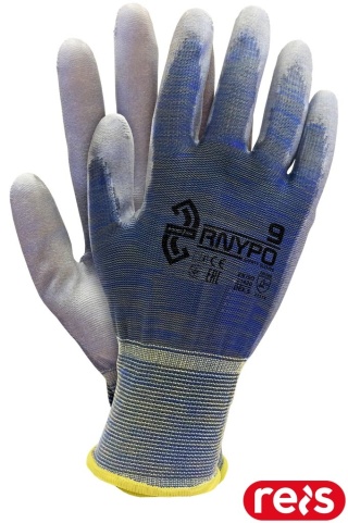 RĘKAWICE OCHRONNE RNYPO FIOLETOWO-SZARE ODPORNE NA ŚCIERANIE I ROZDARCIA, CIENKIE, DO PRAC MECHANICZNYCH MELANŻ 12par