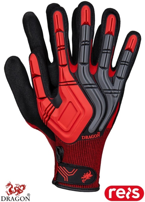 RĘKAWICE OCHRONNE ROBOTIC DO PRAC Z EKRANAMI DOTYKOWYMI CZERWONE