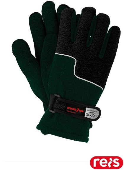RĘKAWICE OCHRONNE RPOLTRIP OCIEPLANE POLAR ZIELONO-CZARNE ZAPIĘCIE NA RZEP