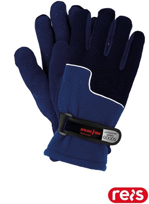 RĘKAWICE OCHRONNE RPOLTRIP OCIEPLANE POLAR NIEBIESKO-CZARNE ZAPIĘCIE NA RZEP
