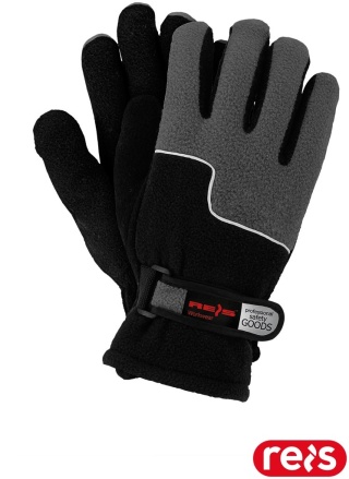 RĘKAWICE OCHRONNE RPOLTRIP OCIEPLANE POLAR CZARNO-SZARE ZAPIĘCIE NA RZEP