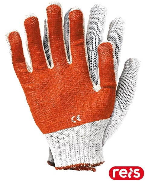 RĘKAWICE OCHRONNE RR POWLEKANE PCV POMARAŃCZOWE 10par